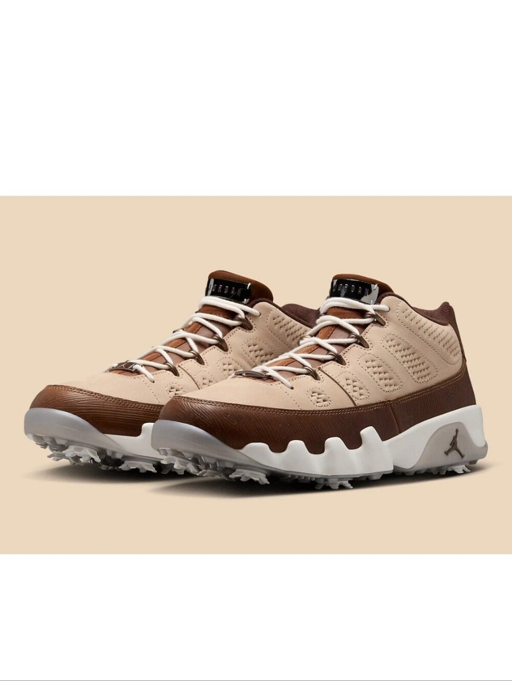 NWT Happy Life Wood x Air Jordan 9 Low Golf 'Woodgrain' (FN6929-200)